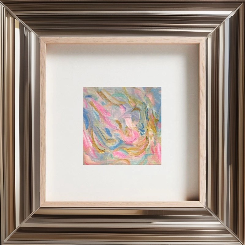 Abstract Painting Original Acrylic Modern Art 8×8 Matted Jimarieart
