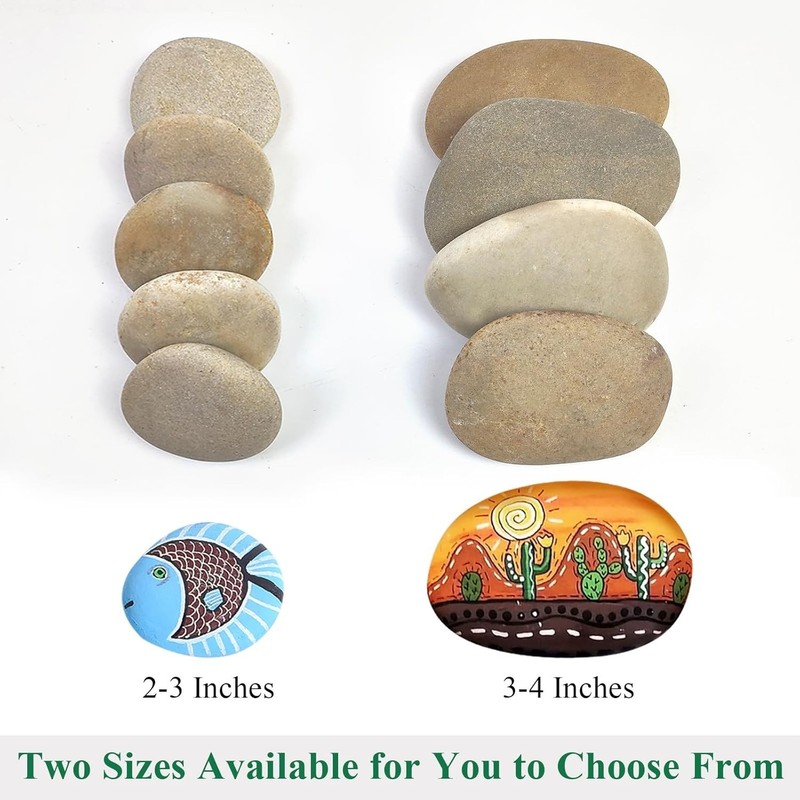 Large Rocks for Painting, 20PCS River Rocks for Painting, 3-4 Inches Flat Smo... gallery