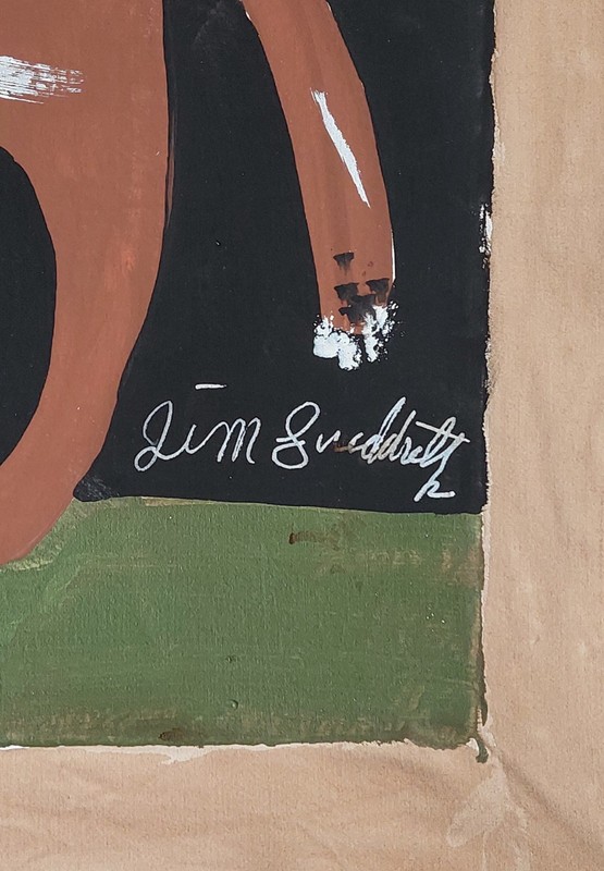Jimmy Lee Sudduth Signed Outsider Painting on Canvas African American Folk Art gallery