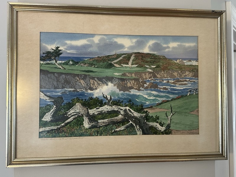 James March Phillips Signed Original Watercolor 16th Hole Cypress Point 29×20.5