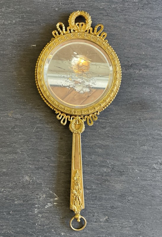 Antique Miniature Portrait Napoleon's Son "Roi De Rome" On Dore Bronze Mirror gallery