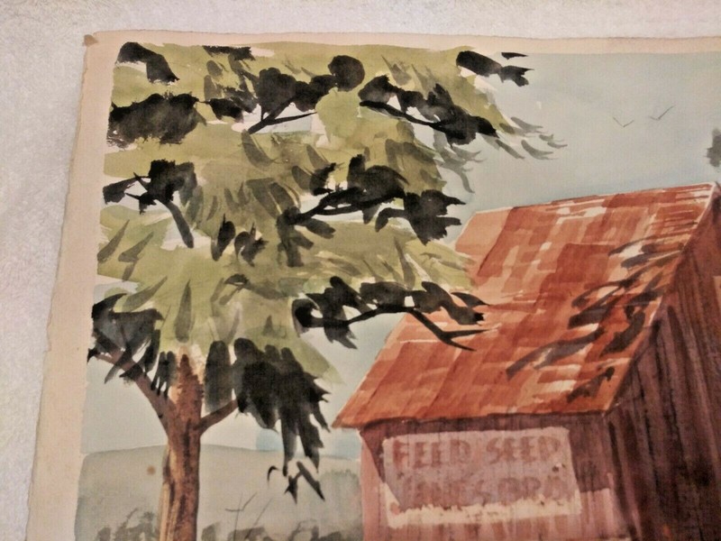 Authenticate J. Robert Burnell Painting, Watercolor, Landscape w/ Barn, Virginia gallery