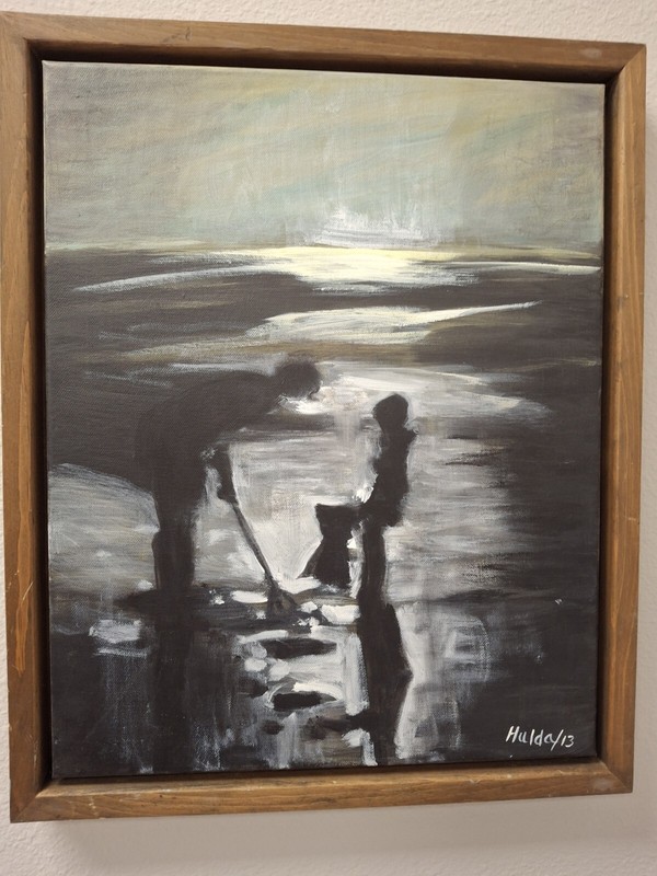 Twilight Coast Impressionistic Painting on Canvas Frame 18" wide x 22"tall, gallery