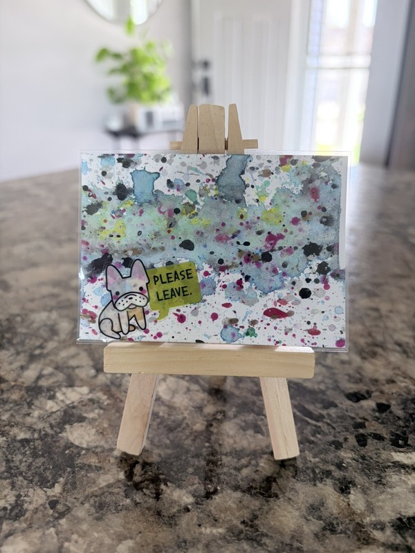 ACEO Original Mixed Media Collage Painting Art Card Asking Nicely