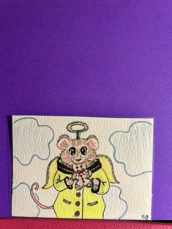 aceo original art card’ Angel Love Gingerbread Cookie Too