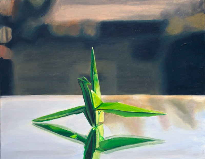 Framed Origami Crane Oil Painting, Realism, (11×14″) Contemporary Modern Art