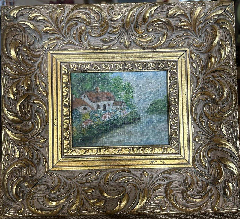 Oil Painting Landscape Unsigned 4” 1/4 X 3” 1/4 Inches gallery