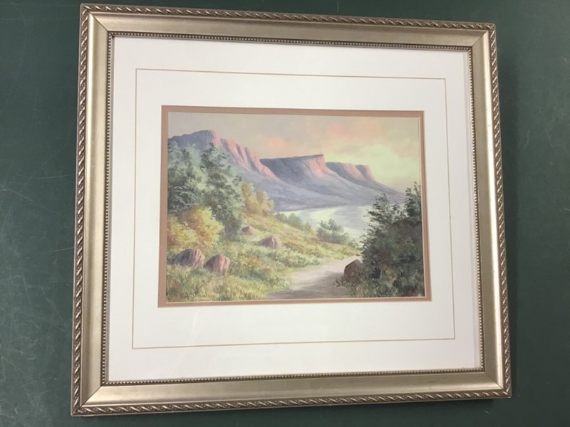 Landscape Gouache British Artist Archer Stanley? Well Framed
