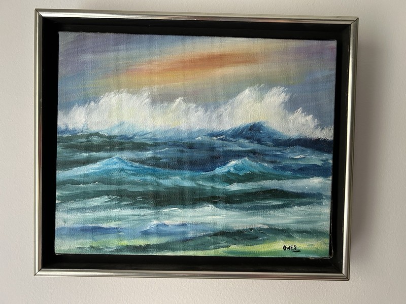 Clyde Owes (1925-2004) California Seascape Oil On Canvas, Framed, Listed Artist gallery