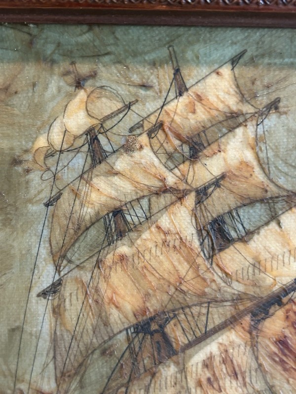 Vintage Oil Painting by J.O.H. Cosgrave II – Tall Ship at Sea| Nautical Art gallery
