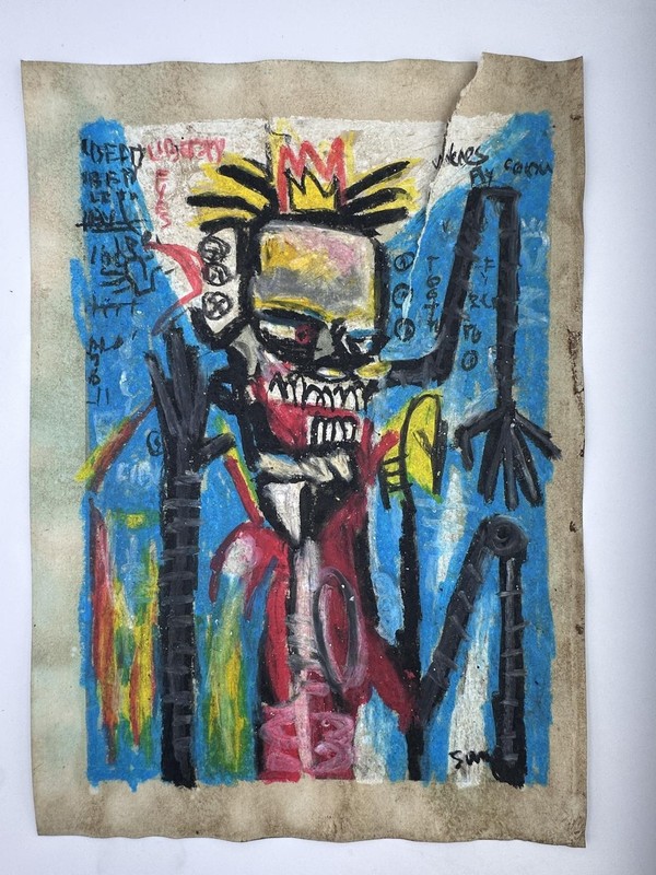 Jean-Michel Basquiat COA Art Painting Original Drawing Vintage