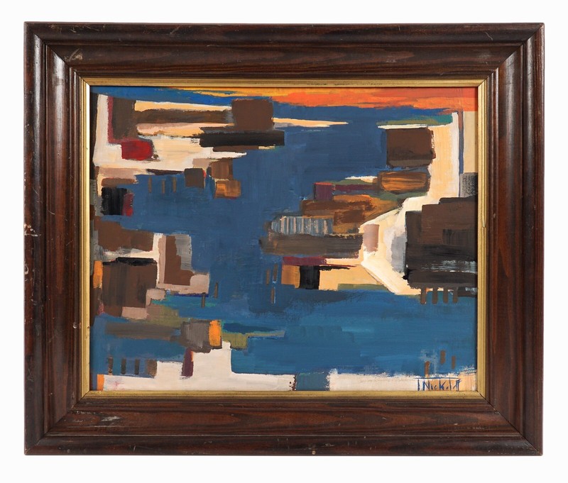 Abstract Oil Painting on Canvas Mid Century Modern Abstraction Modern Modernist