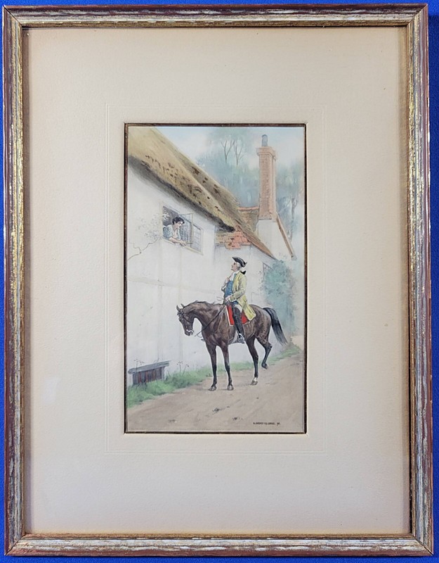 George Goodwin Kilburne Signed & Dated «Ask The Way» Original Watercolor 1896