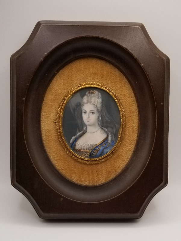 Antique Hand-painted Miniature Portrait of a Woman gallery