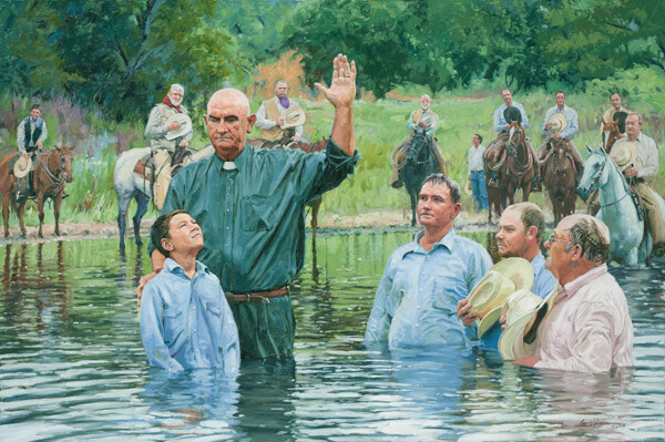 BRUCE GREENE «In The Brazos De Dios» Limited Giclee Canvas Signed River Religion