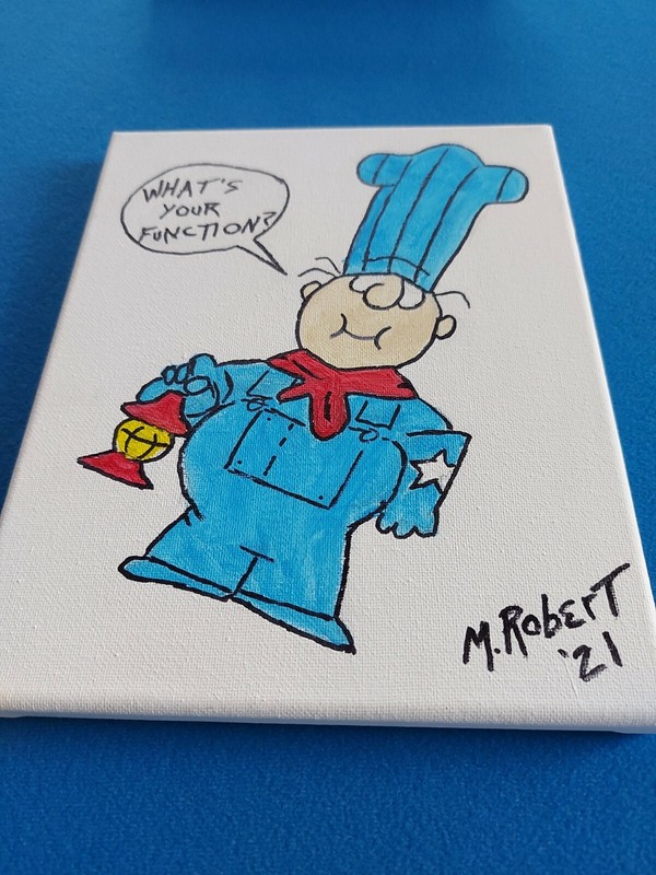 What's Your Function? SCHOOLHOUSE ROCK Pop Art PAINTING - New Original 8" X 10" gallery