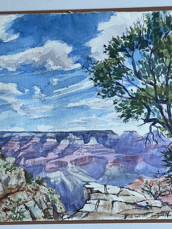 1983 Grand Canyon Original Watercolor By Margaret Davis-Aiken