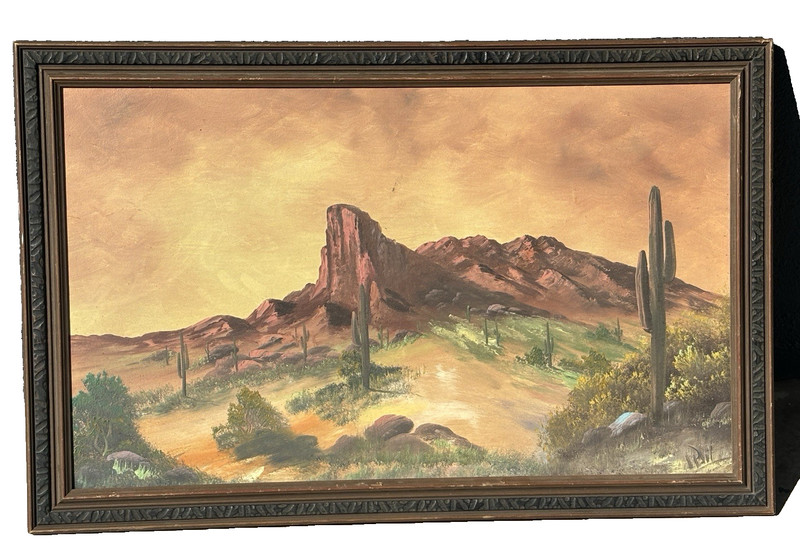 Luther Paul Arizona American Desert Superstition Mountains Painting 22x34