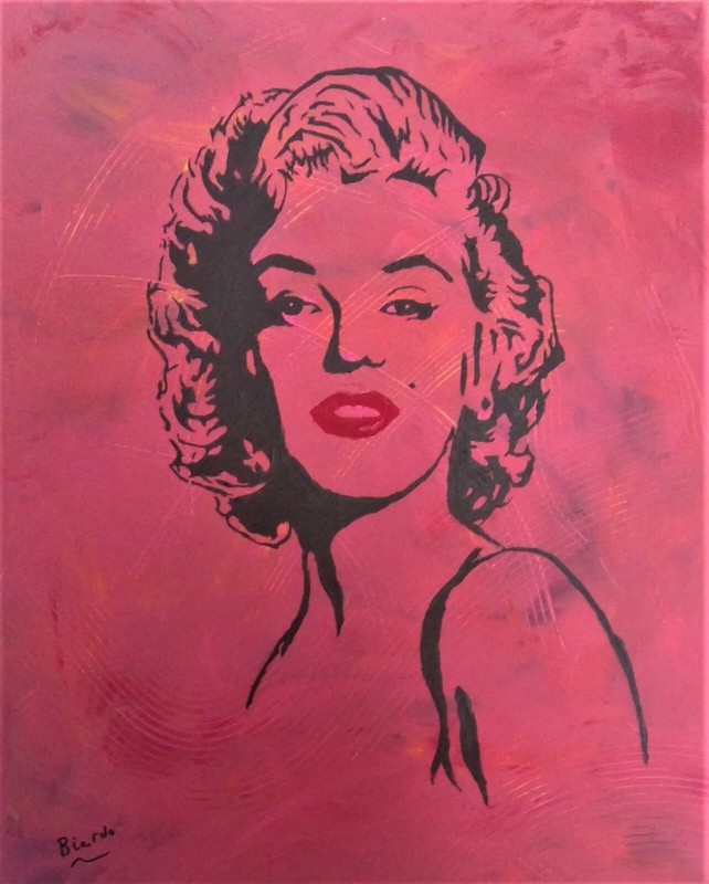 Marilyn Monroe Portrait Realism Abstract Pop Art Hand Painted 16×20 Canvas