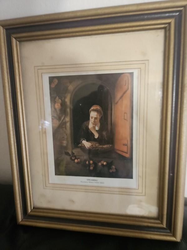 Vintage Print The Girl In The Window Nicholas Maes Framed
