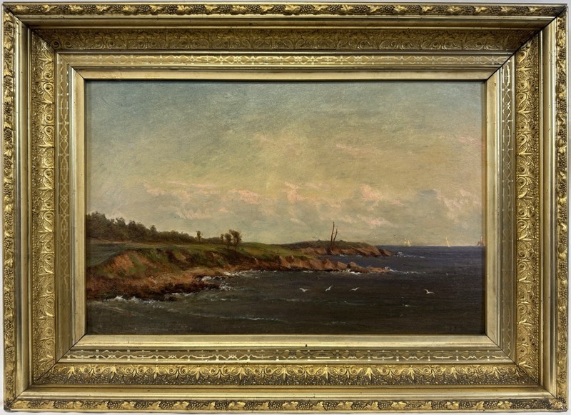 19th C. Ann Sophia Towne Darrah “Manchester-by-the-Sea” Cape Ann Seascape Signed