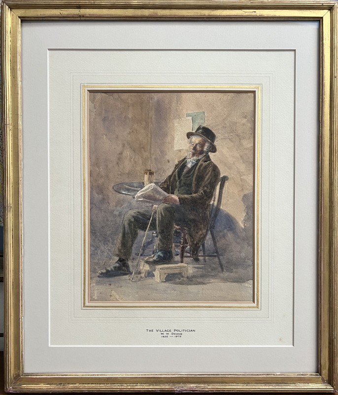 «The Village Politician» by British artist William Wood Deane 1825-1873