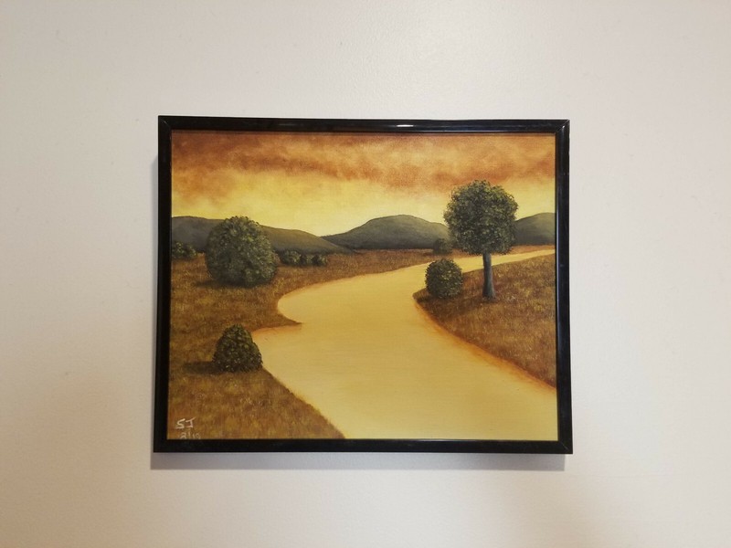 Golden Sunset, Framed 8″x10″ Original Oil Painting