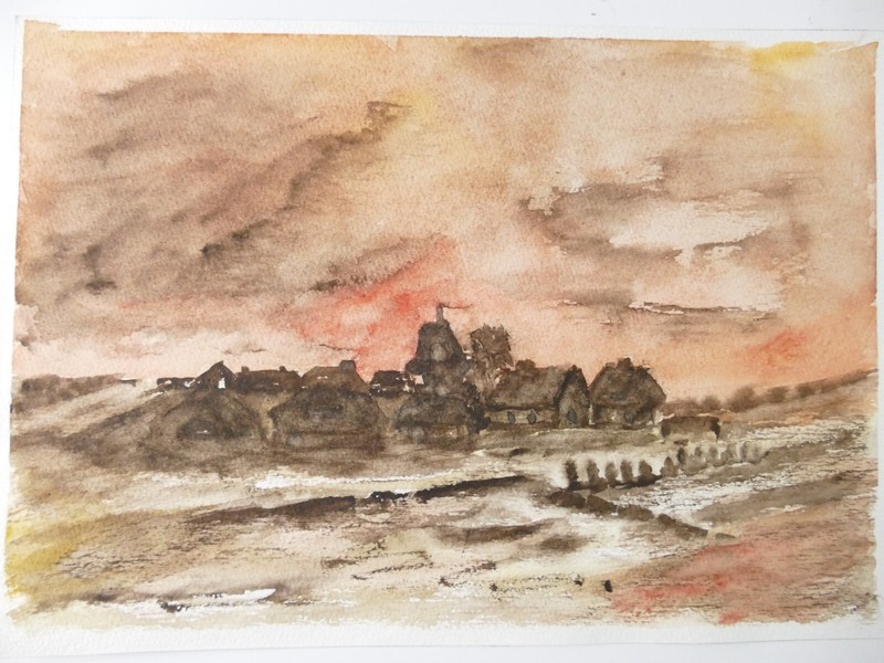 Ingeborg Jakob Wilhelmshaven Watercolour Unsigned Undated 17x24cm To-5112