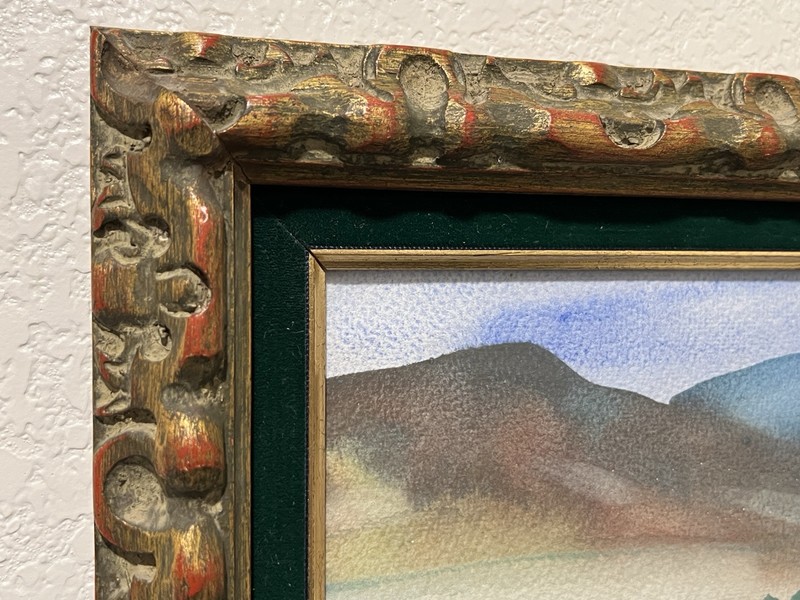 Carl Pappe Original Minimalist Small Watercolor Painting Signed & Dated 1977 gallery