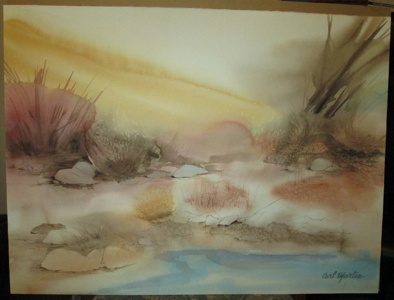 Carl Martin ORIGINAL watercolor ‘Close Up View’ Shoreline – Unframed signed
