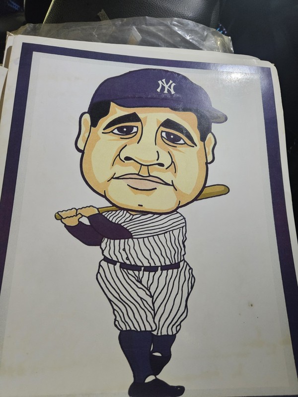 New York Yankees Baseball Caricature Painting Sports Art Single Piece