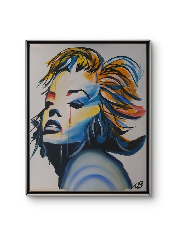 COLOURFUL PORTRAIT WOMAN 16×20 ABSTRACT POP ART CANVAS PAINTING MODERN DESIGN