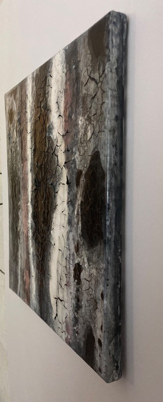 Abstract Black White And Salmon Painting gallery