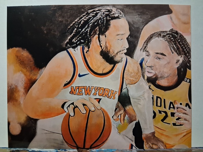 Basketball Painting New York Knicks Indiana Pacers Realism Contemporary Art