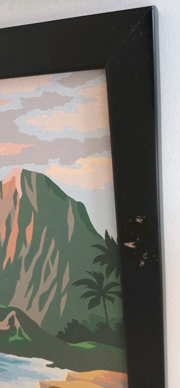 3 Vtg MCM Paint By Number Framed Pictures Beach, Tropical, Palm Trees gallery