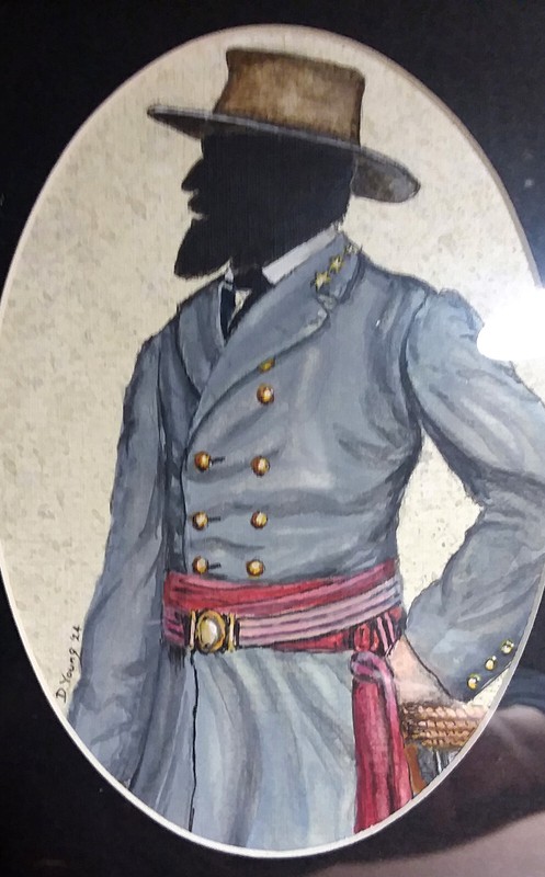 Framed Hand-Painted Orig Colored Silhouette GEN. ROBERT E. LEE by David Young gallery
