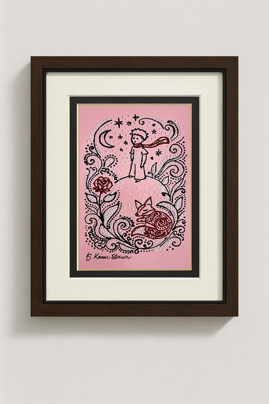 «The Little Prince» By Antoine de Saint-Exupéry Inspired Artwork Matted to 8×10