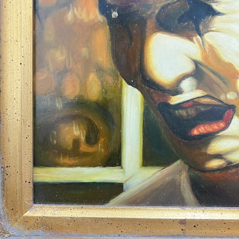 N. Henry Bingham Signed - Portrait Of A Man - Joker - Clown - Ornate Frame - Oil gallery