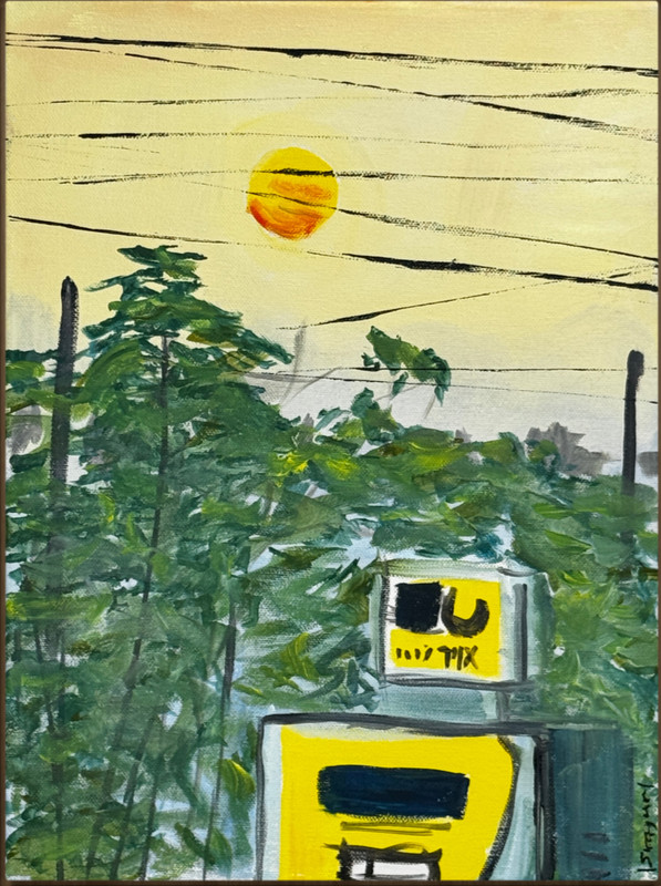 Israel Street Scene Original Painting 12×16 Acrylic Israel Urban Art