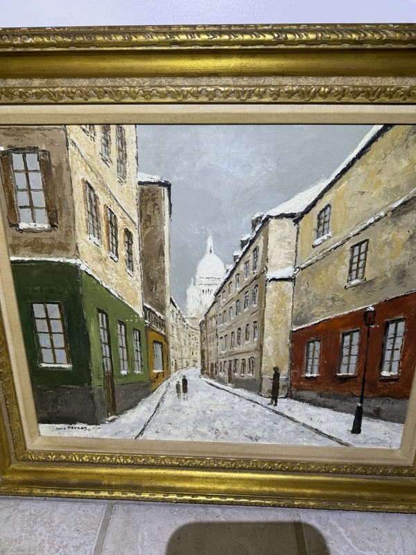 LARGE Louis Peyrat Oil Painting Wally Findlay French Basilica Sacre-Coeur Paris gallery