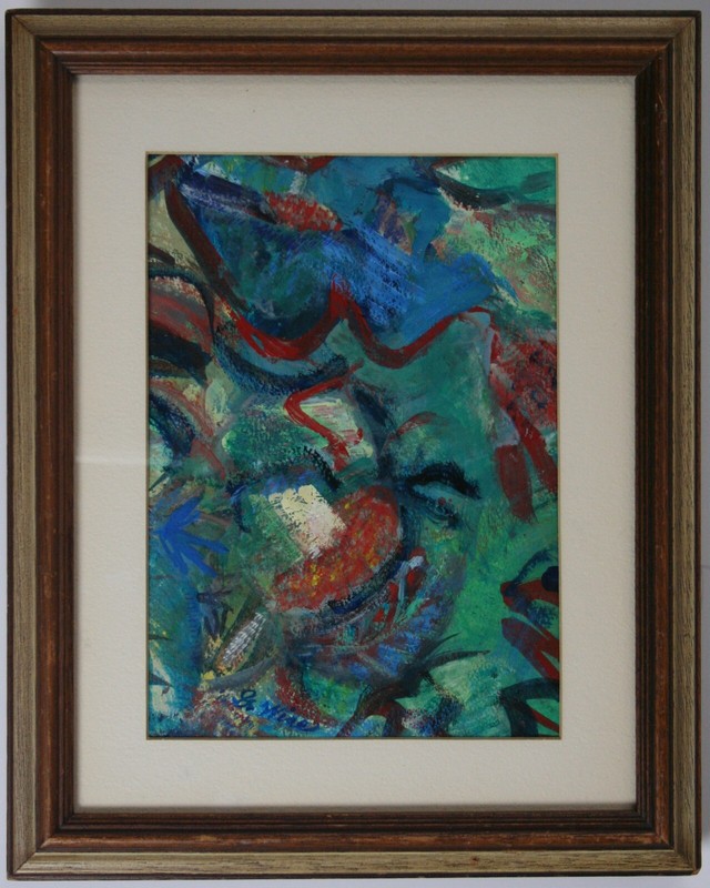 Original Art «Figments» by OK/KS Artist Geneva Holcomb Wise Orig Frame & Mat
