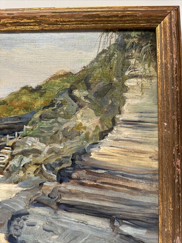 Antique Painting Bermuda Beach Coast Edwin Megargee 1930’s Impressionist Famous gallery