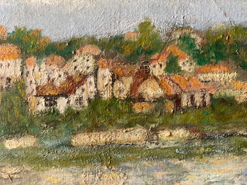 CLAUDE MONET ? 19th - GREAT IMPRESSIONIST ANTIQUE OIL / CANVAS - RIVER LANDSCAPE gallery