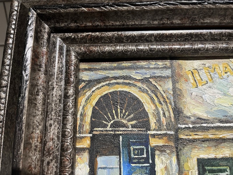 VTG Mariel Chapot Oil Painting IL MATTINO Italy Cityscape Village Scene NAPLES gallery