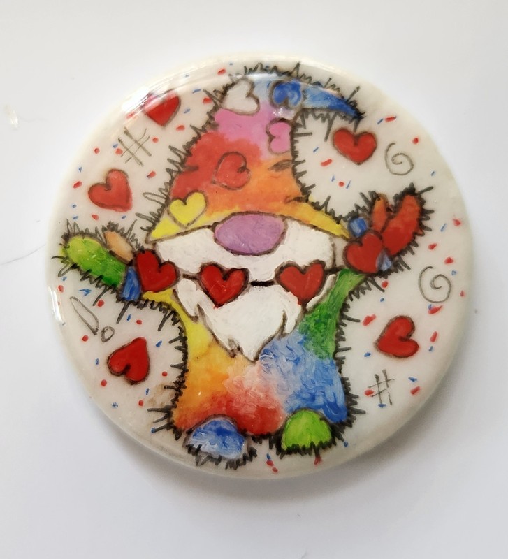 Gnome Whimsical art, Hand-painted Rocks