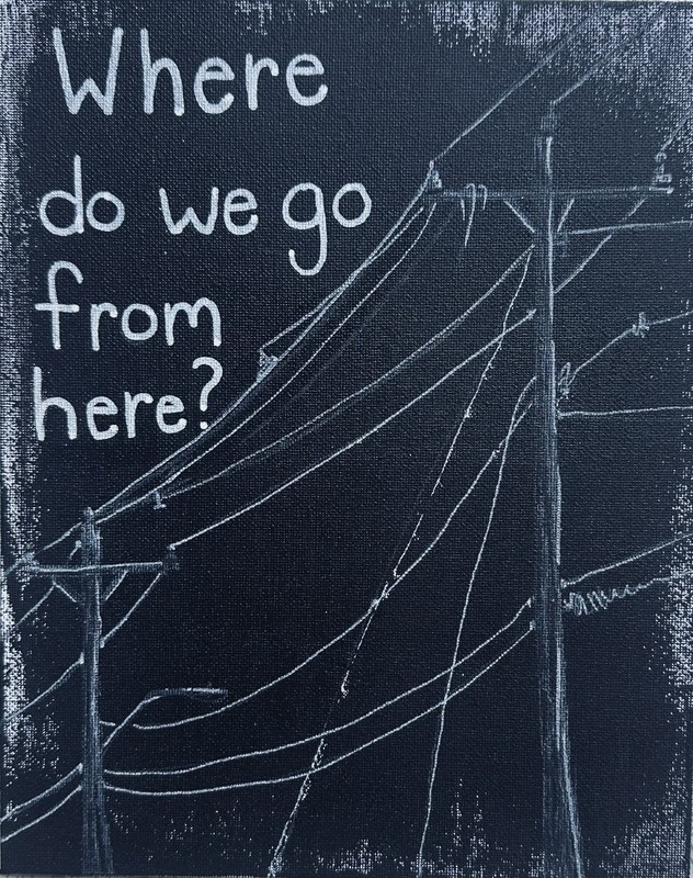 Original Mixed Media Painting (8×10″)/Canvas Board «Where do we go From Here?»