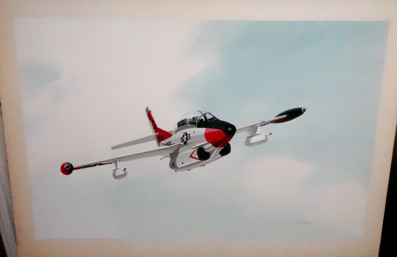 FRANK KENDRICKSON ROCKWELL US AIR FORCE MILITARY PLANE WATERCOLOR PAINTING
