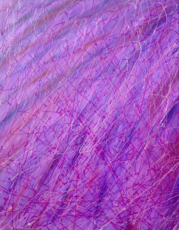 Purple Abstract Modern Painting 30x40 Original Sides Painted by Anthony Saldivar
