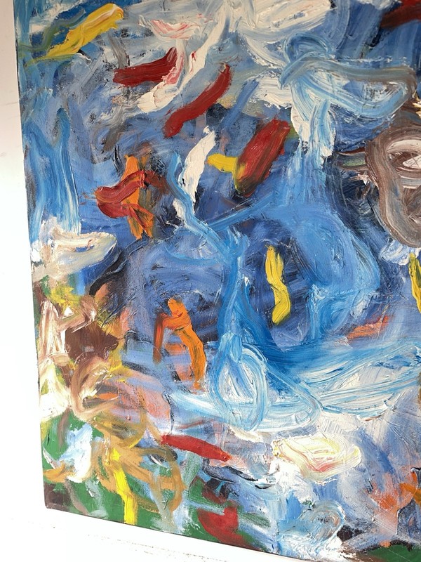 Original Oil Painting Heavy Textured 28x22” Unsigned Barbara J Koivisto SoHo NYC gallery