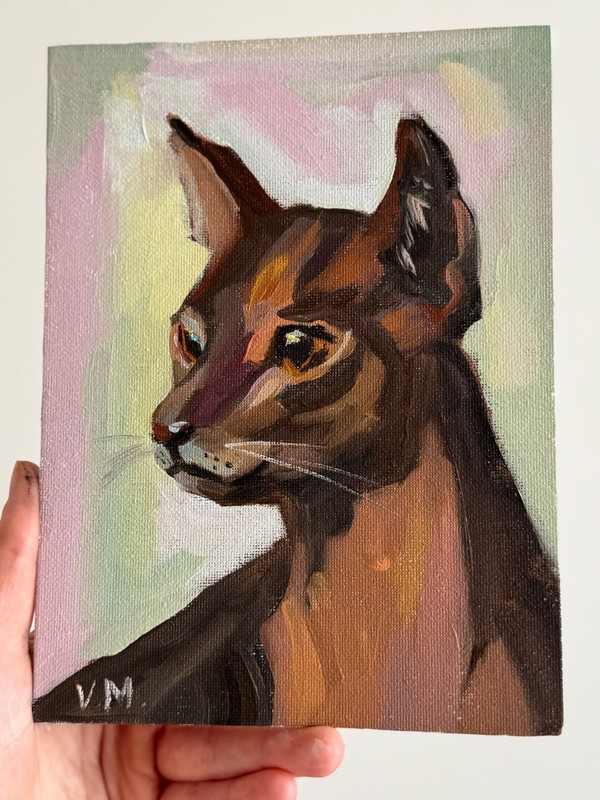 Original Cat Oil Painting Animal Pet fine Art Canvas Wildlife Decor gallery